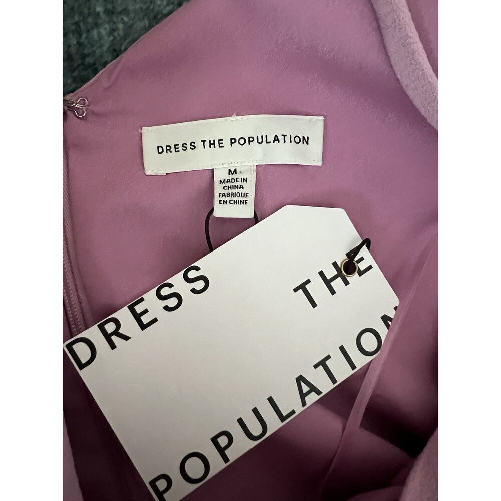 DRESS THE POPULATION Anthropologie Lavender Camelia Ruffle Maxi Dress M NWT FLAW - Picture 14 of 16